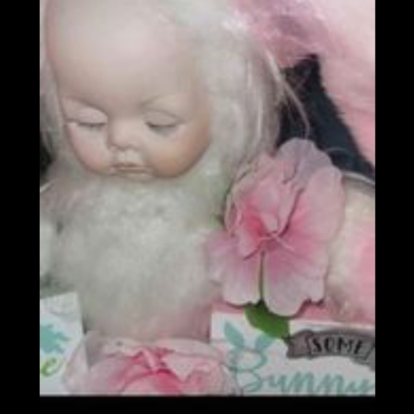 NURSERY, BABY SHOWER, SPRING ADORABLE ANNE GEDDES VINTAGE LG "BUNNY" BABY DOLL - Picture 9 of 10